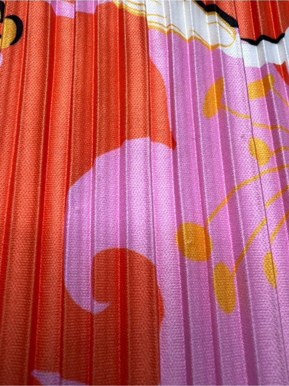 Marc New York Pleated Floral Sleeveless Top Pink Orange White Size Large - Picture 7 of 7